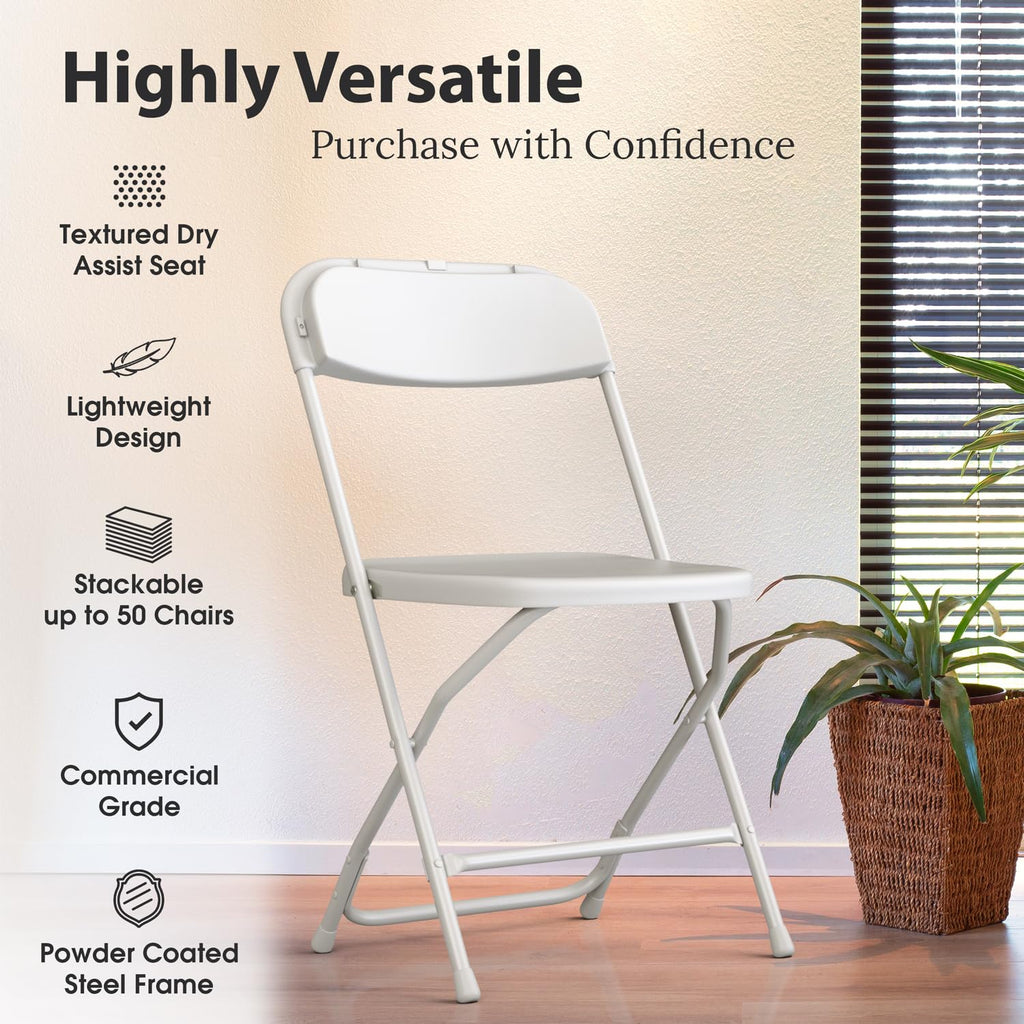 White Foldable Plastic Chair 9 Pack J30827