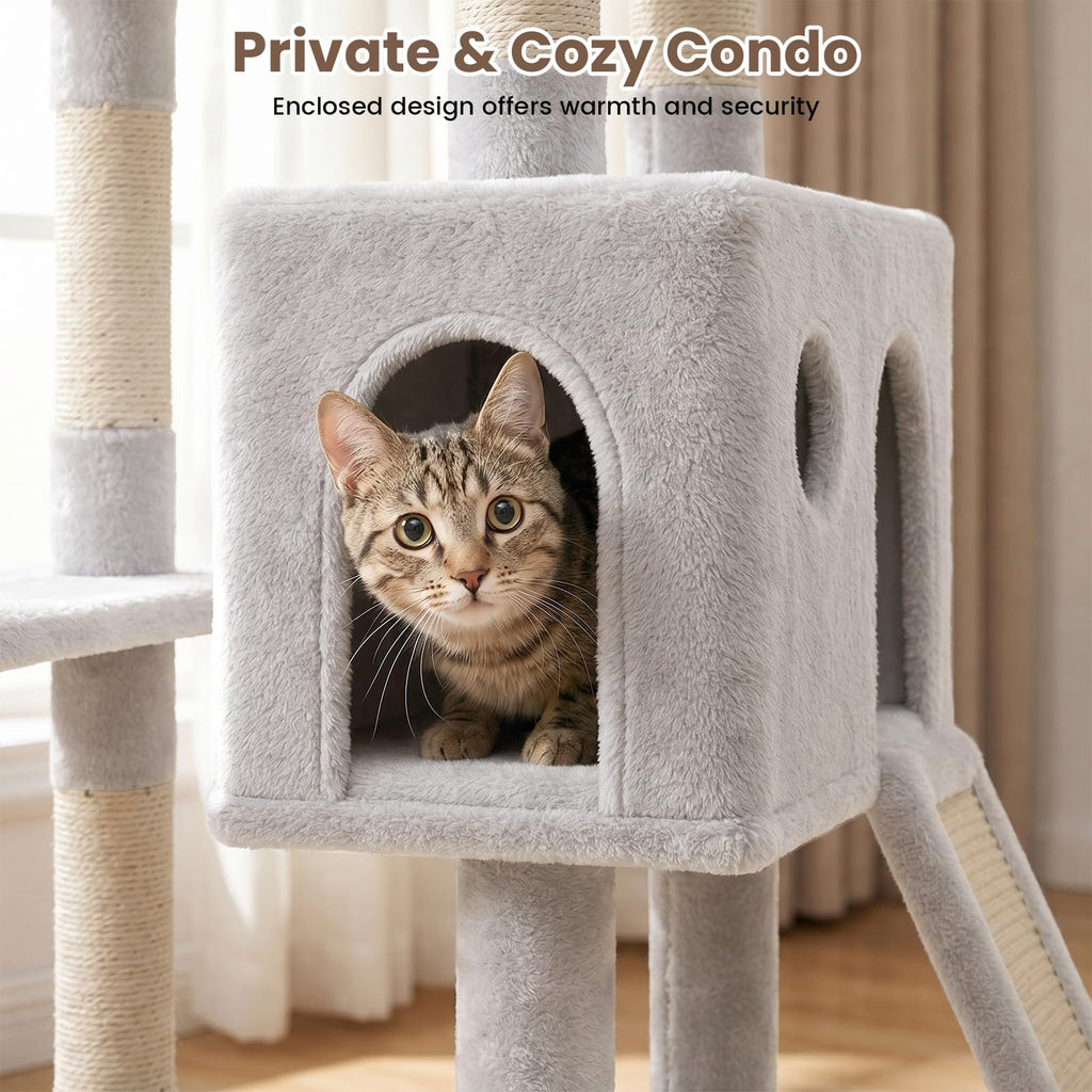 70 Inches Cat Tree with Ladder Z807207