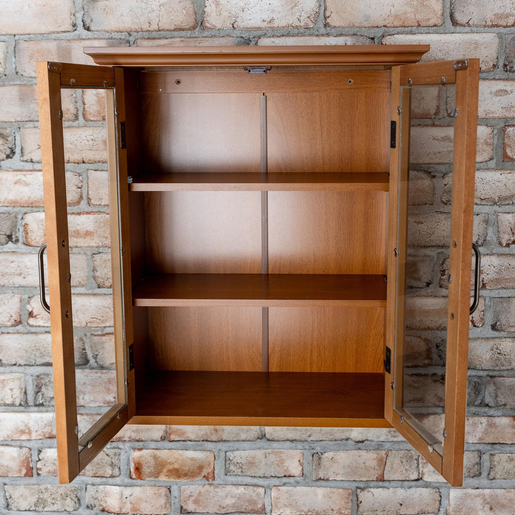 Wooden Over The Toilet Bathroom Medicine Cabinet with 2 Adjustable Shelves R1934