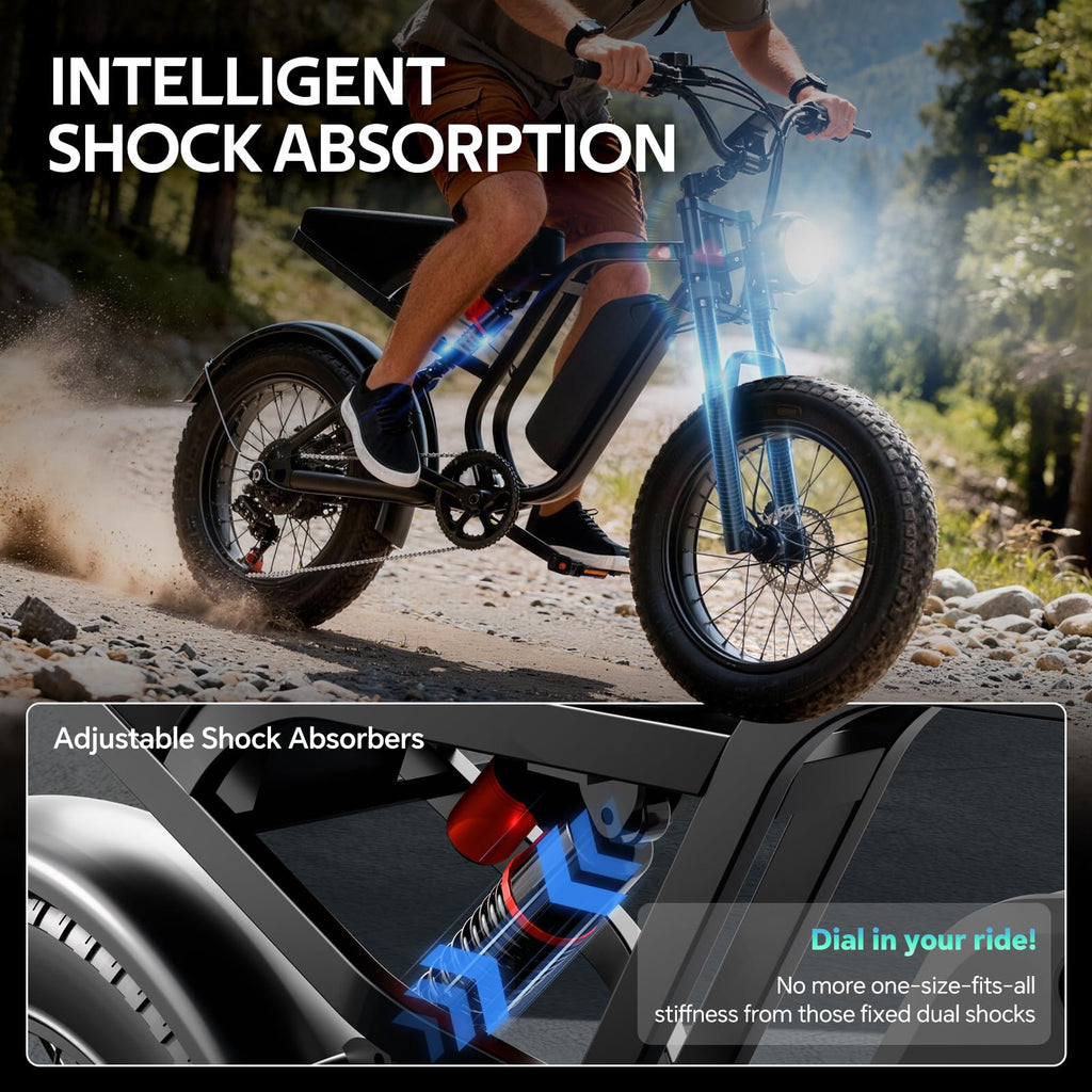 20" Fat Tire Foldable Electric Bike with Removable Battery I974560