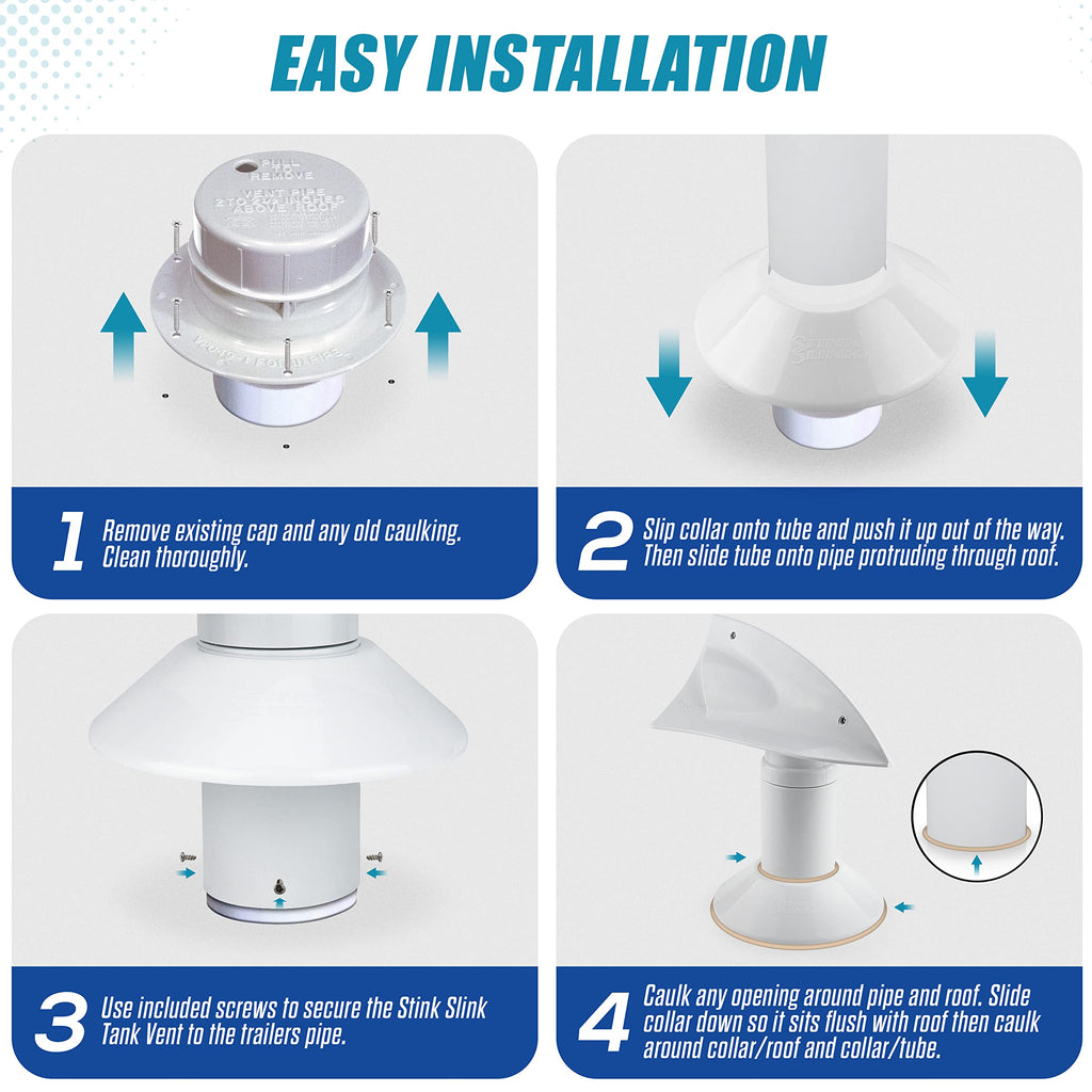 White 1 Pack RV Rotating Sewer Vent H7517