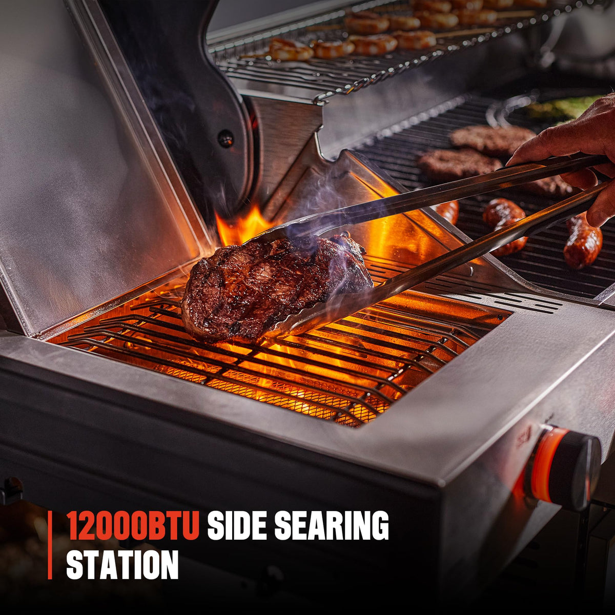 6+1 Burner Stainless Steel Propane Gas Grill with Side Sear Burner L330