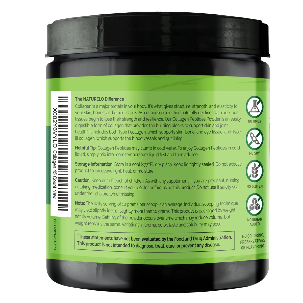 Collagen Peptide Powder 16 Oz Unflavored B1759