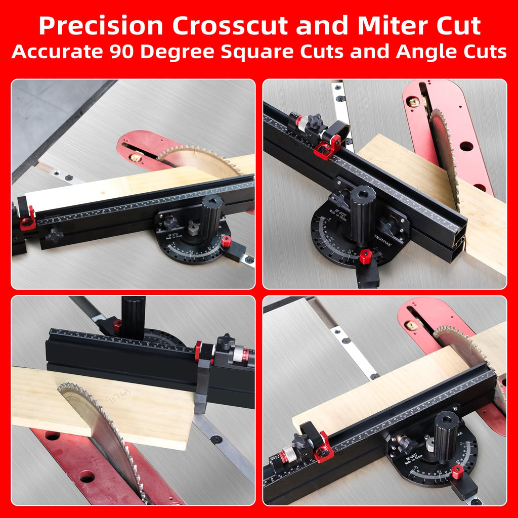 Table Saw Miter Gauge with Micro Adjust Flip Stop Y136