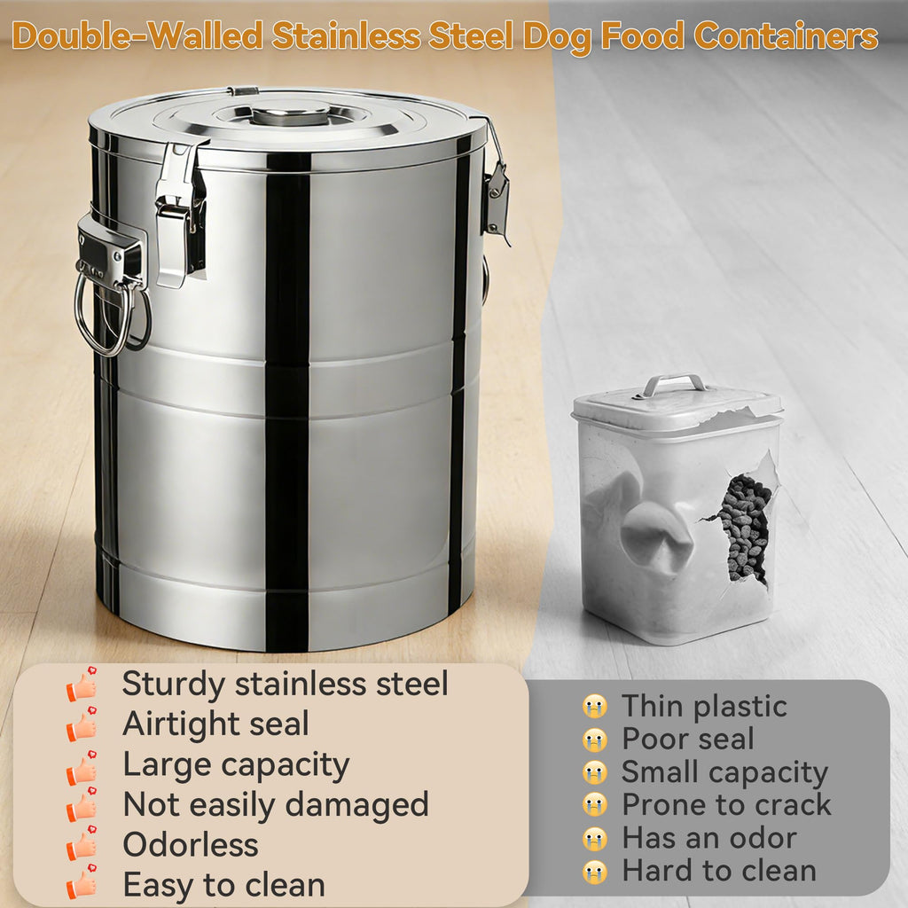 Stainless Steel Dog Food Storage Container with Scoop M841