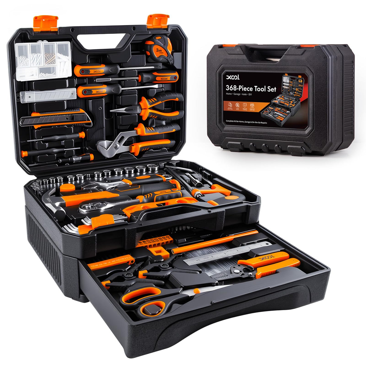 368 Piece Home Repair Tool Kit with Drawer Toolbox K7524
