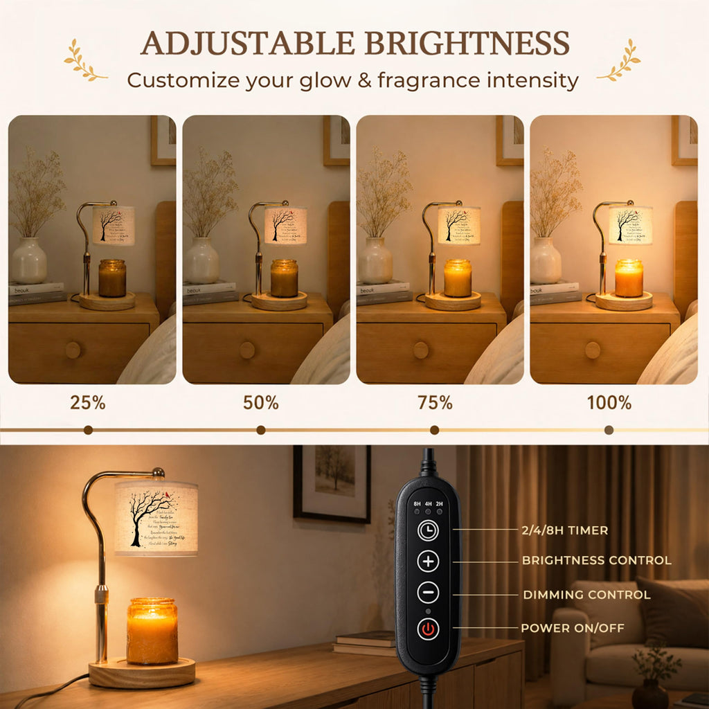 Candle Warmer Lamp with Timer Dimmable Adjustable Height O6127