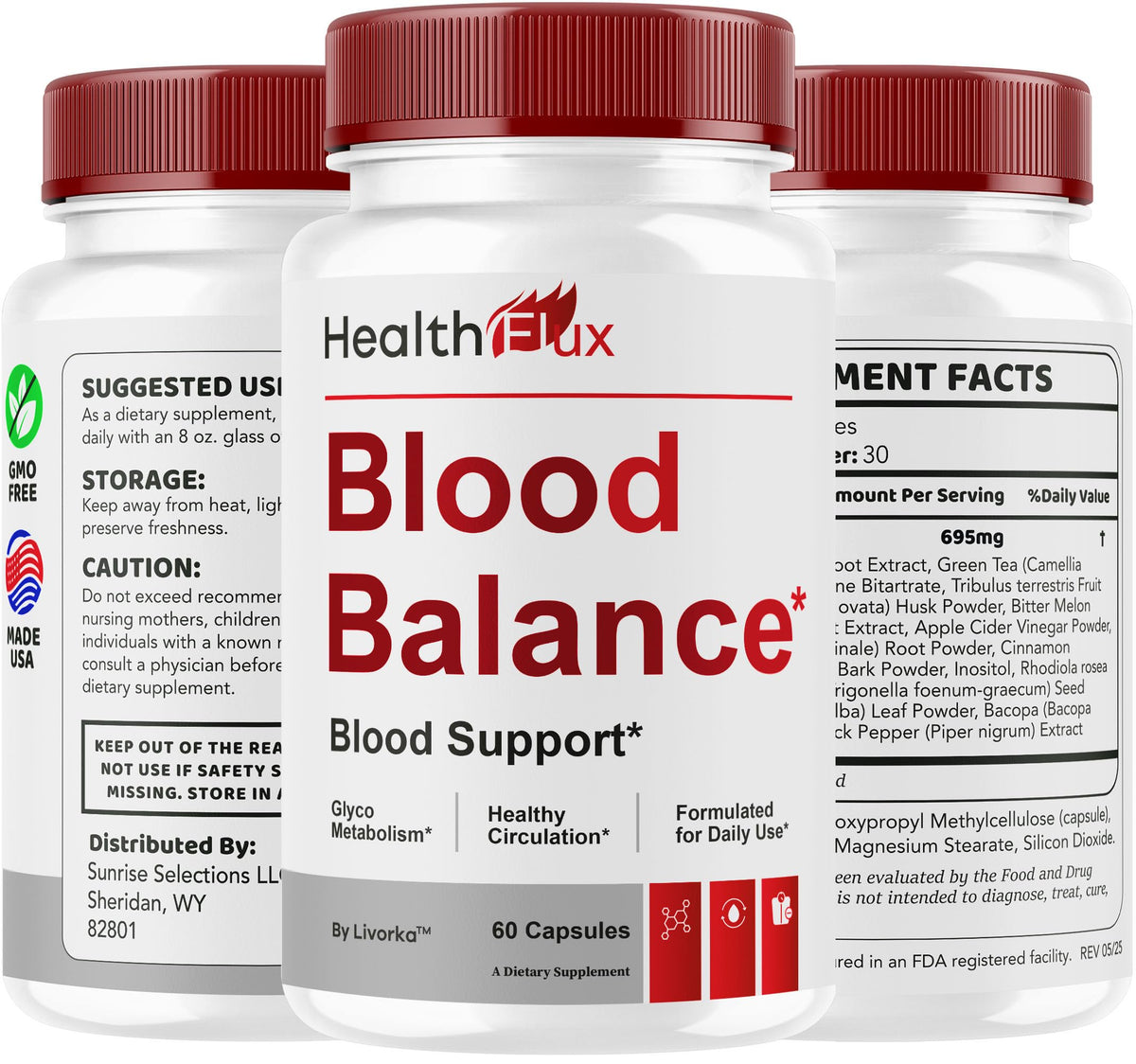 Health Flux Support Supplement Capsules 180 Capsules Q137