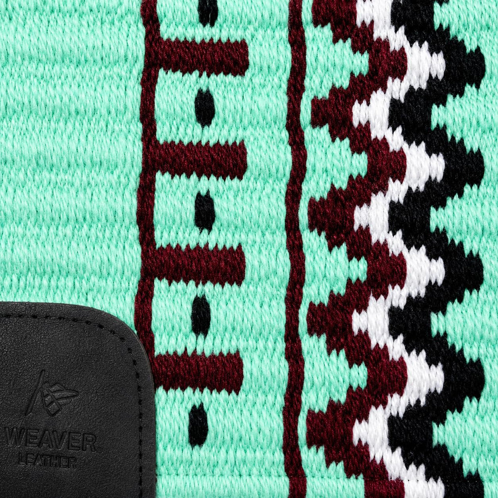 Mint Green Burgundy Tribal Horse Saddle Pad F87443