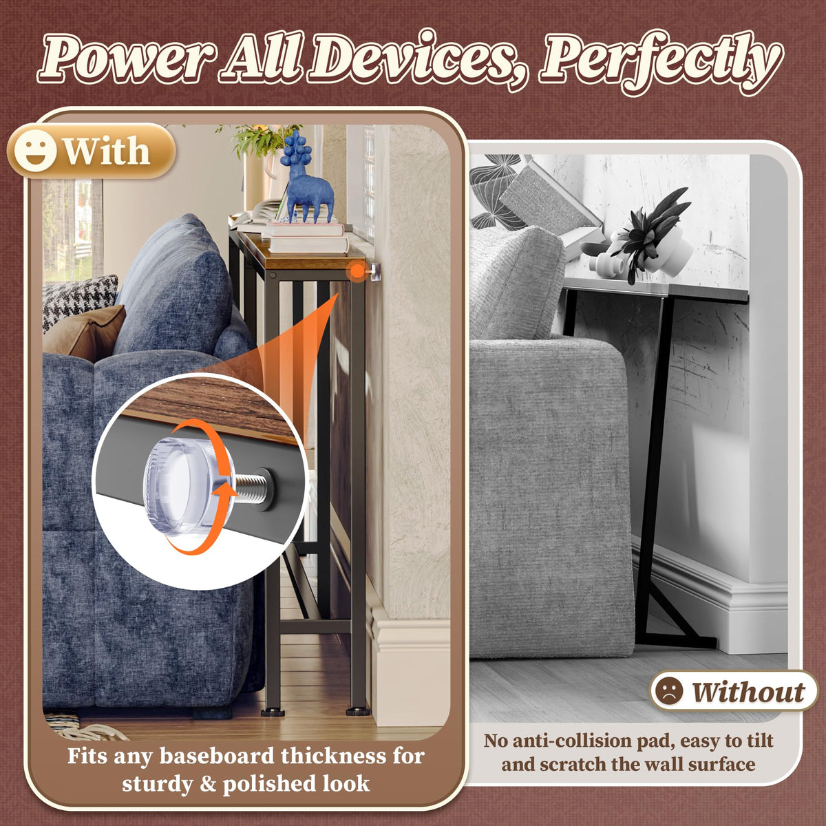 70.8 Inch Console Table with Charging Station Y649334