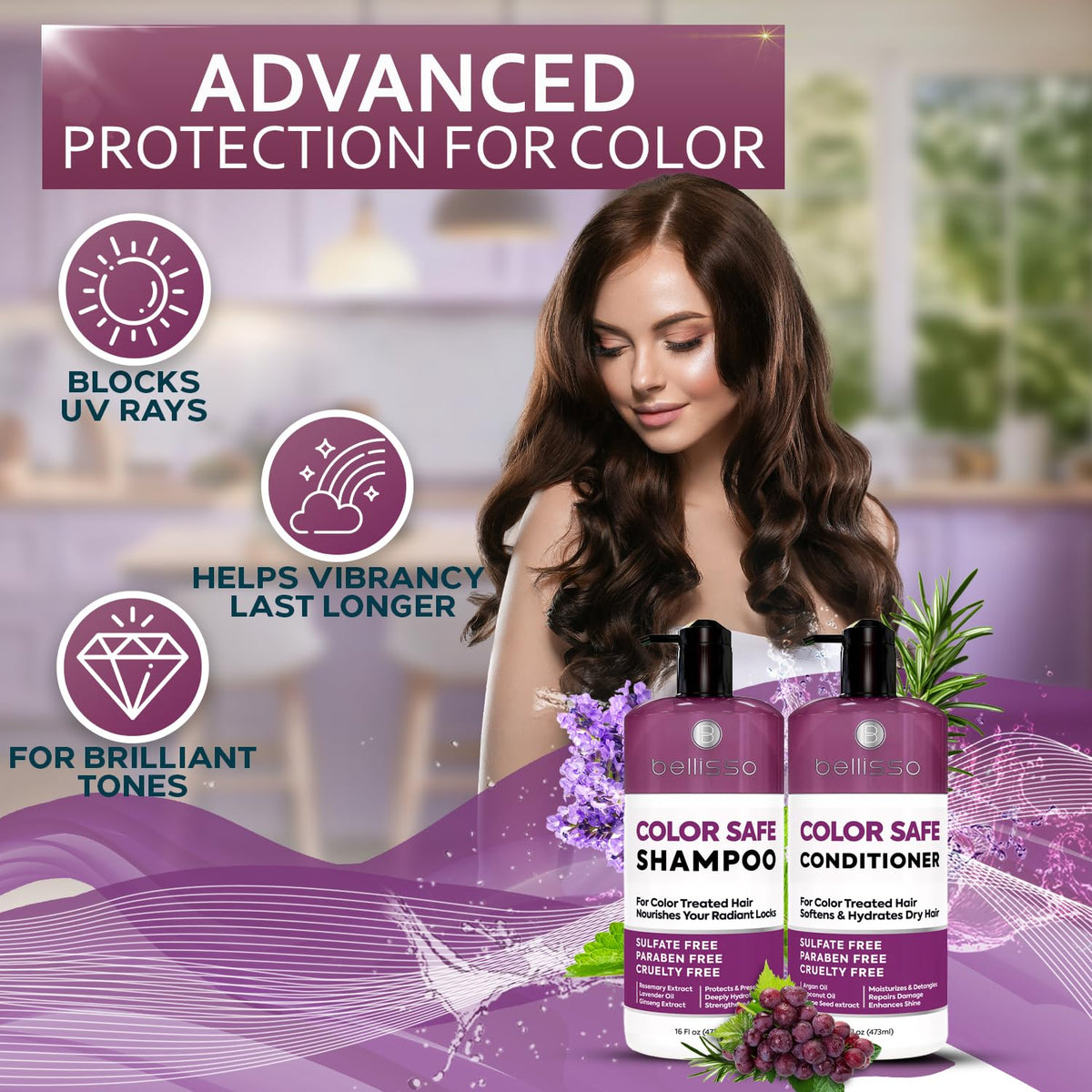 Color Safe Shampoo and Conditioner Set Sulfate Paraben Free L463336