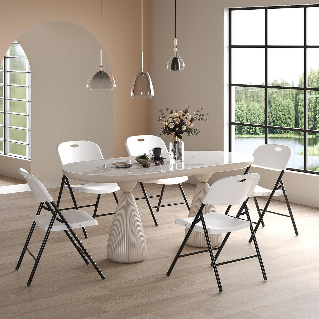Heavy Duty Plastic Folding Chair with Reinforced Steel Frame Q7424