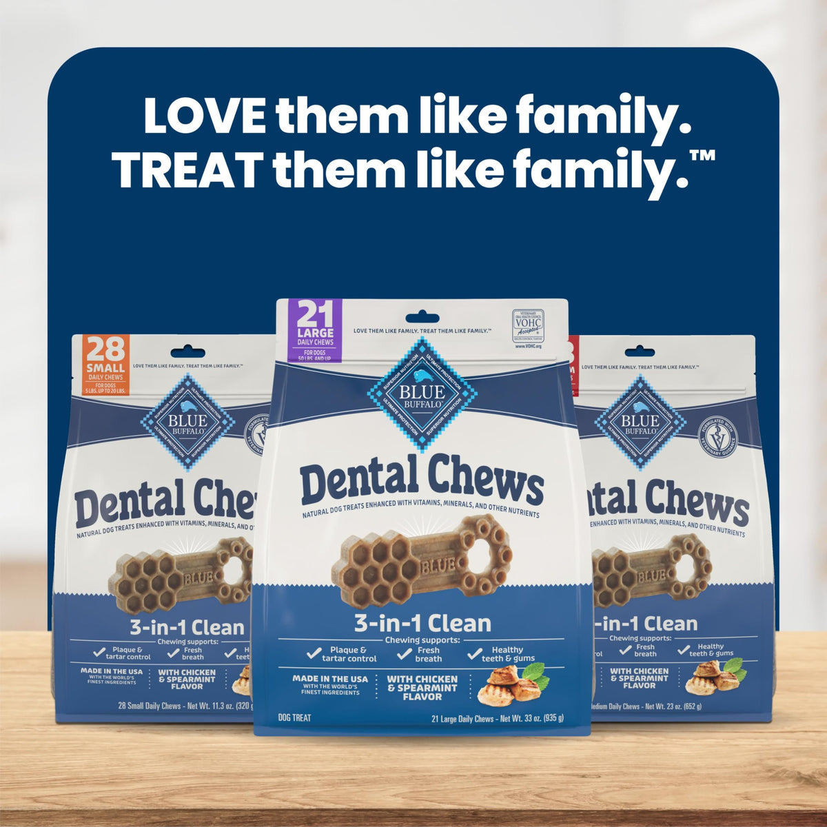 Chicken & Spearmint Large Dental Chews, 33 oz, 21 ct G3971
