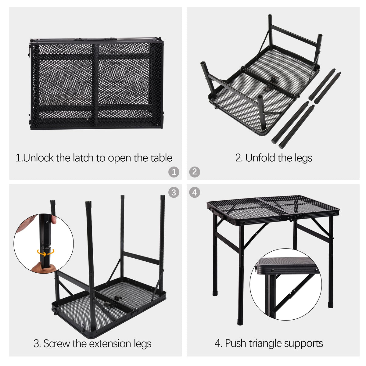 Portable Small Folding Metal Camping Table 23” x 15” A570587