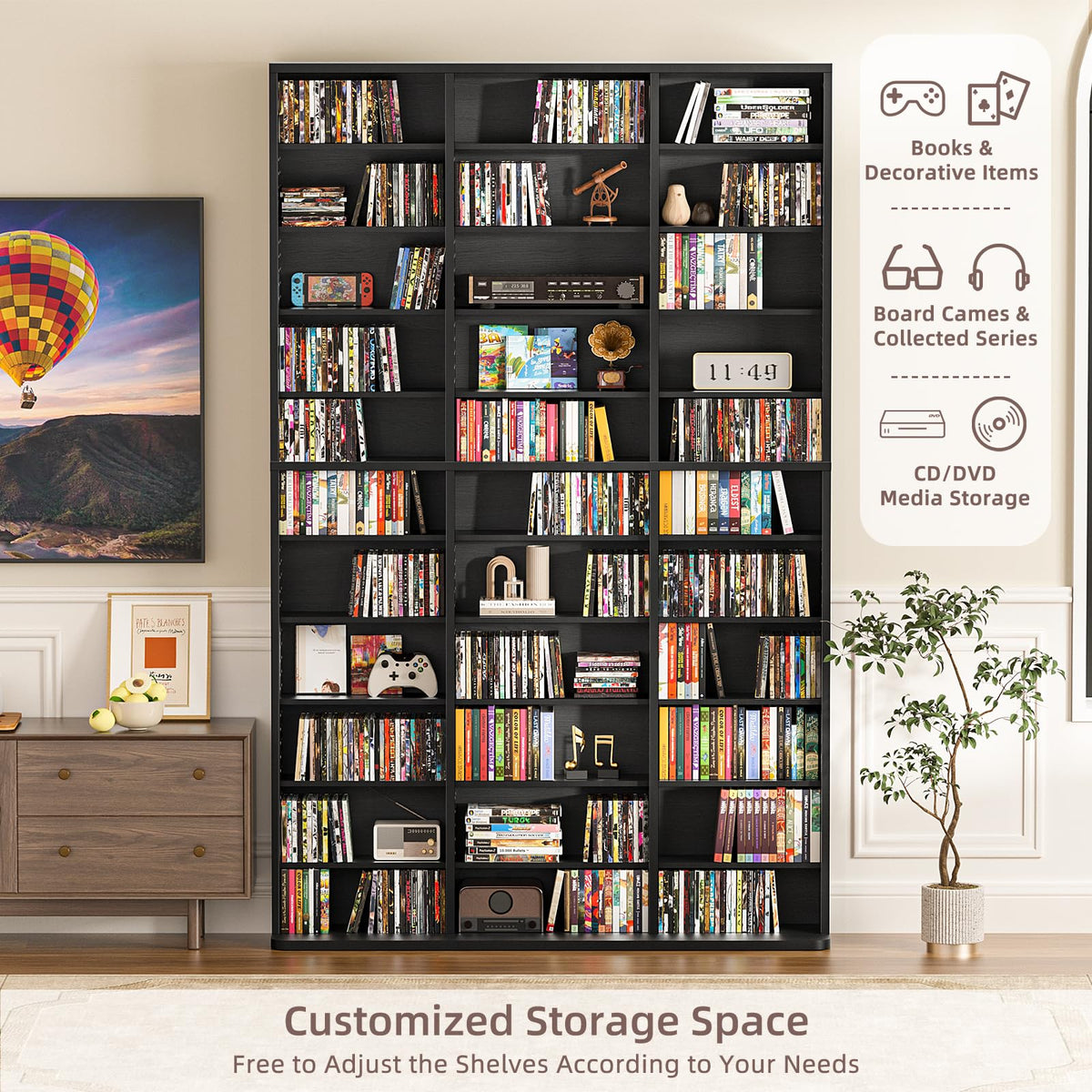 Black 11 Tier Display Cabinet U687279