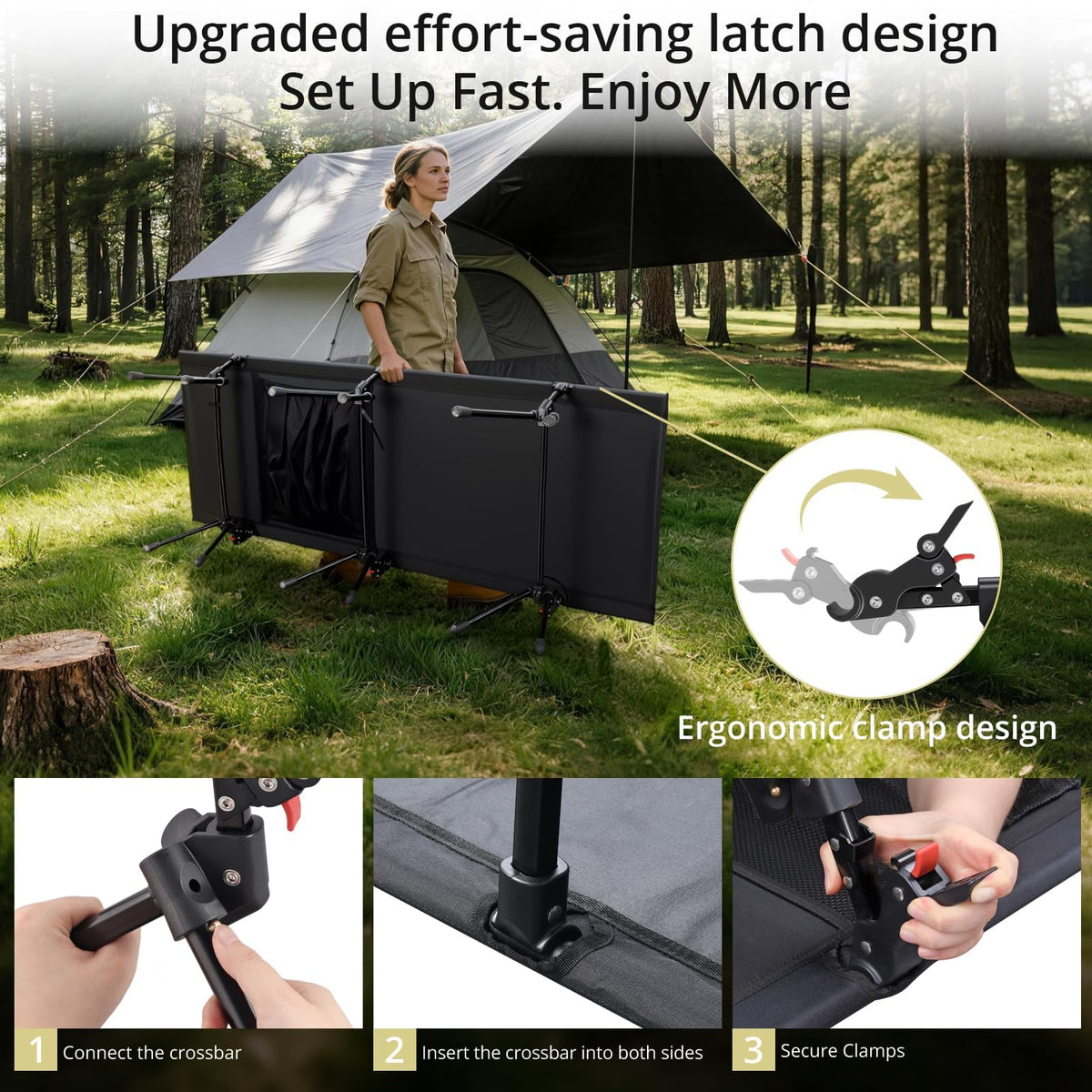 Height Adjustable Camping Cot 400 lbs E6319