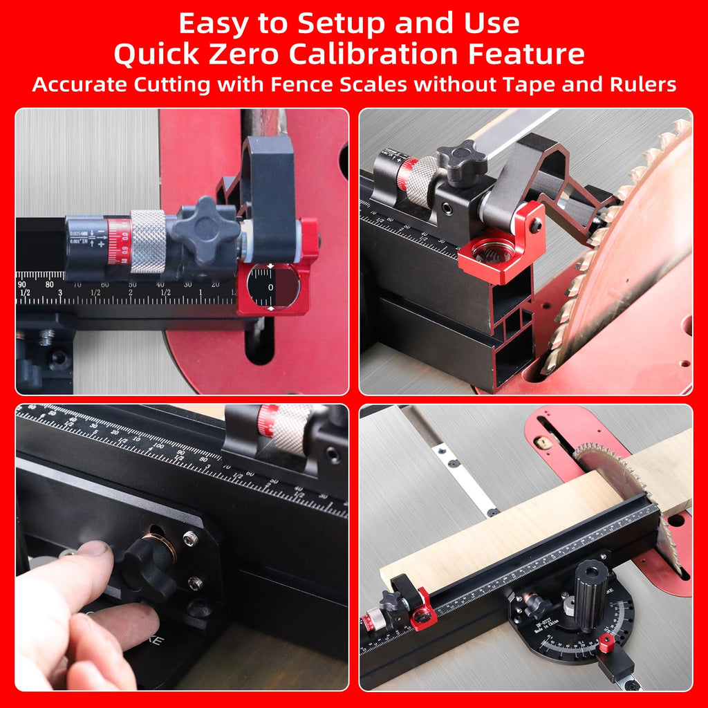 Table Saw Miter Gauge with Micro Adjust Flip Stop Y136