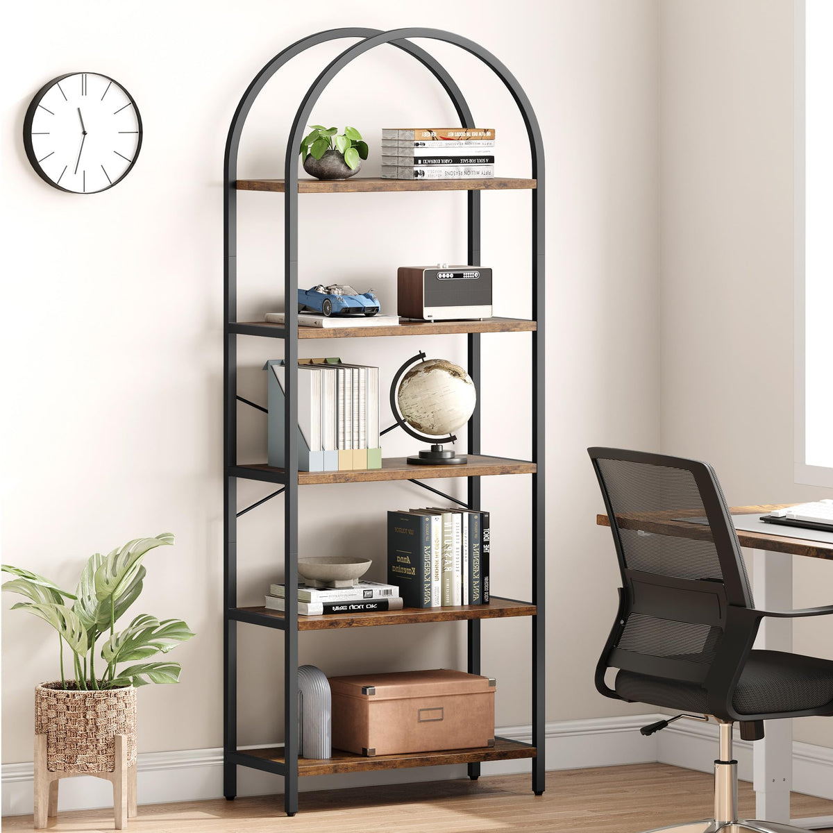 5 Tier Metal Frame Bookshelf J183437