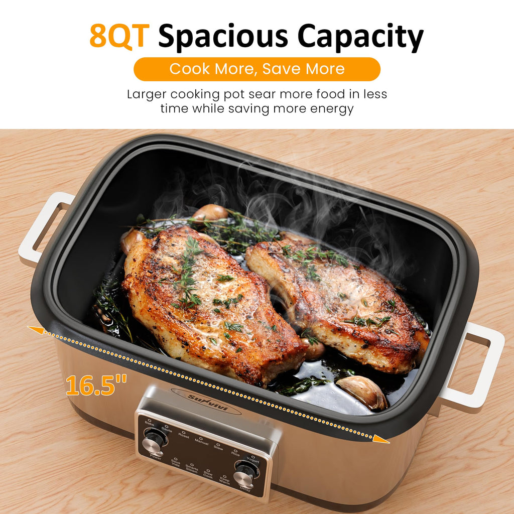 8 Quart Programmable Slow Cooker with Non-stick Pot I20826