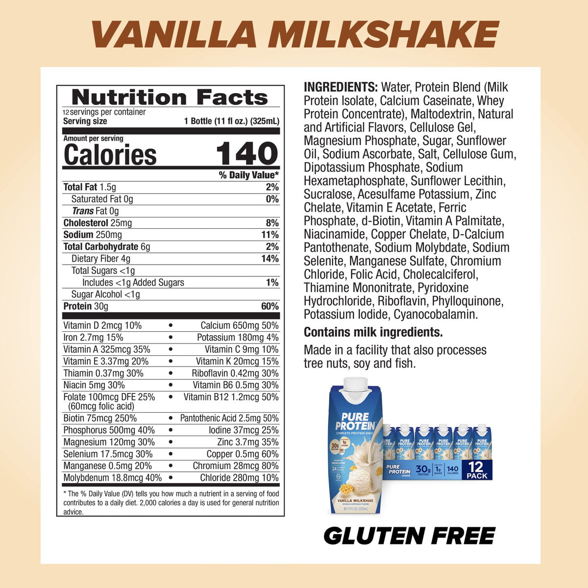 Vanilla Protein Shake, 30g Complete Protein M641642