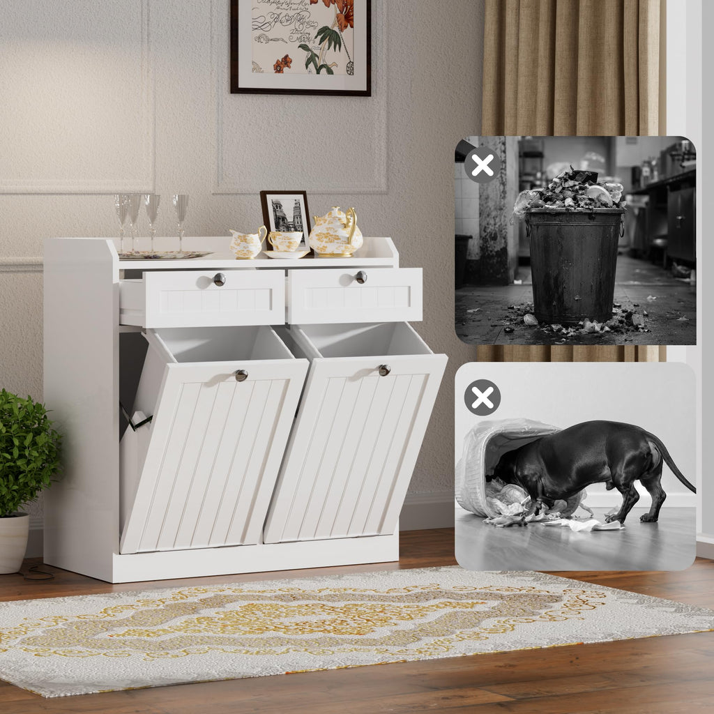 8 Gallon Double Tilt Out Trash Can Cabinet K6113