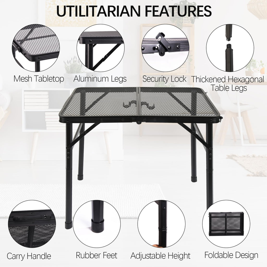 Portable Small Folding Metal Camping Table 23” x 15” A570587