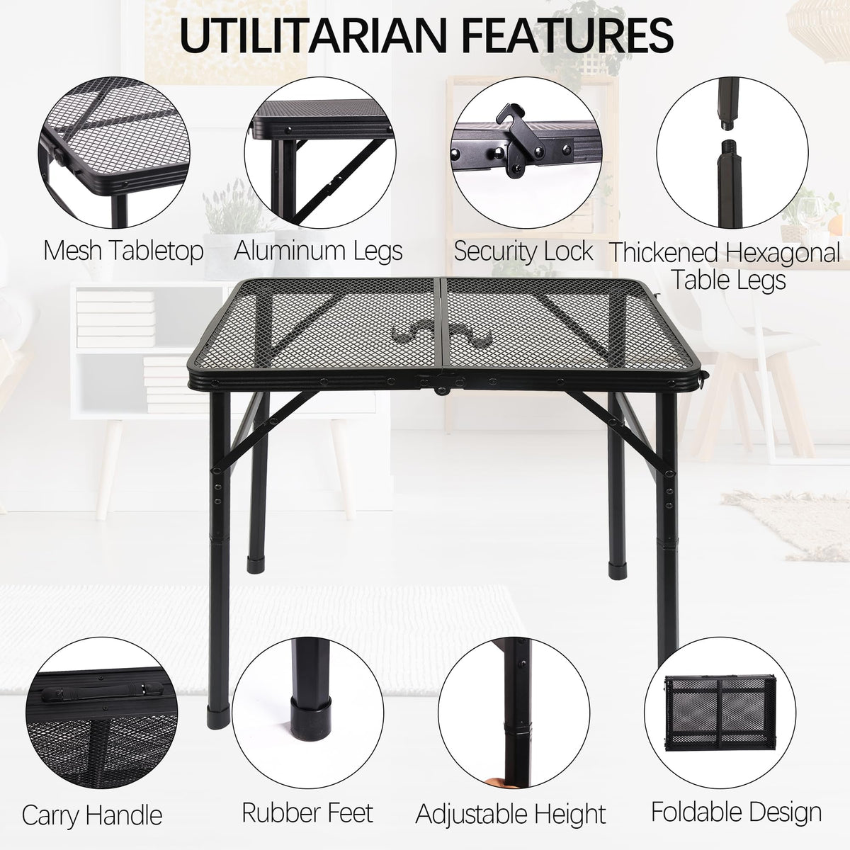Portable Small Folding Metal Camping Table 23” x 15” A570587