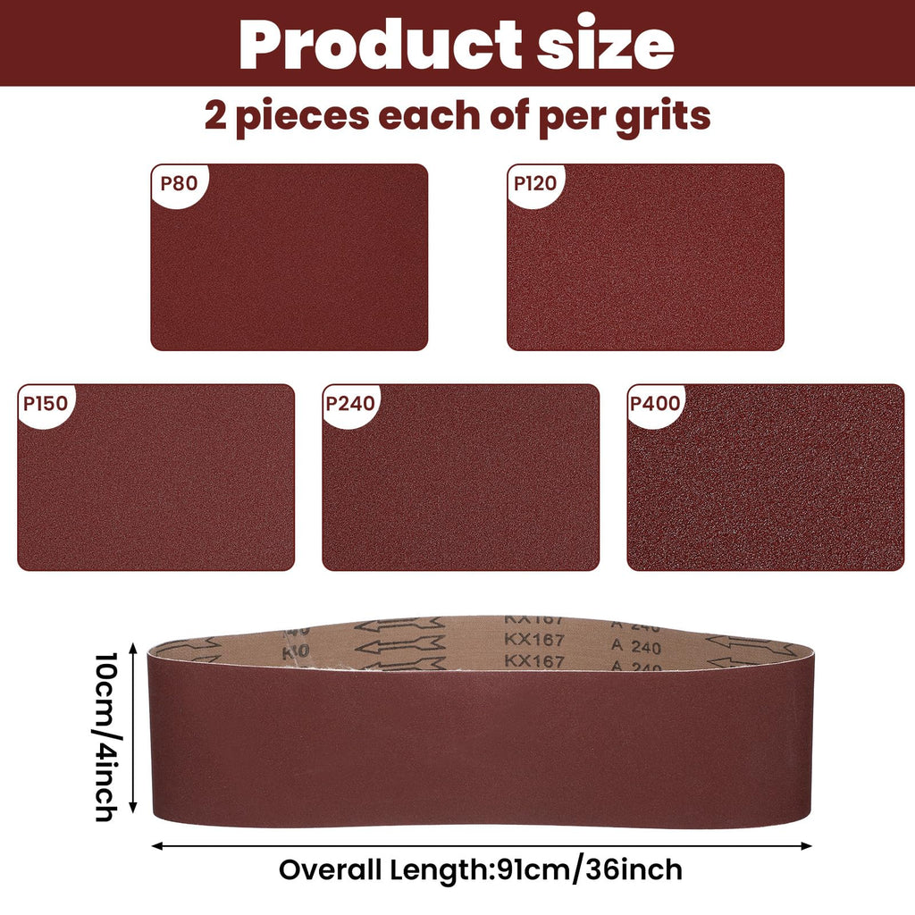 4x36 Aluminum Oxide Sanding Belts and 6 Inch Self Stick Sanding Discs Set X7296