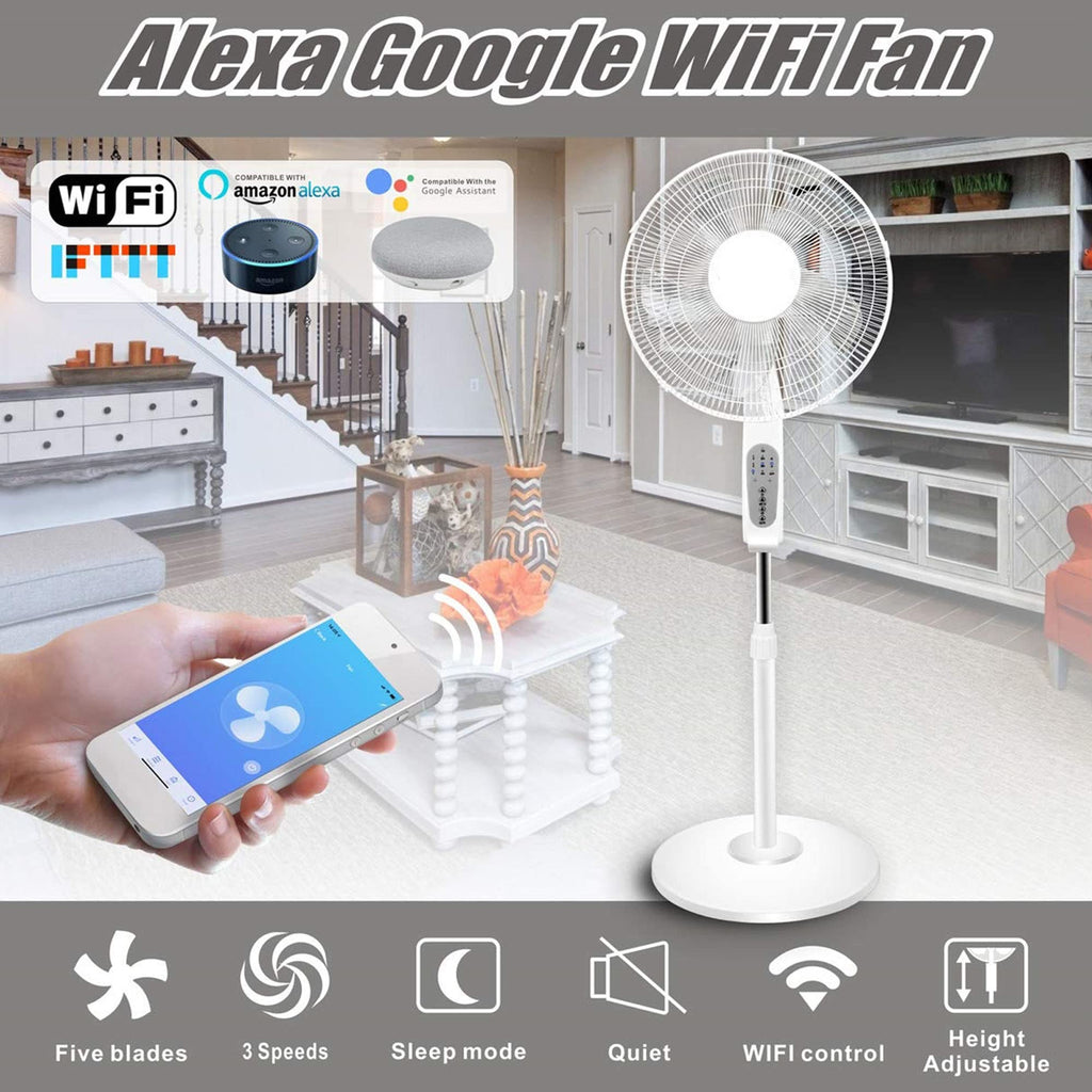 16” WIFI Enabled Oscillating Pedestal Fan A9430