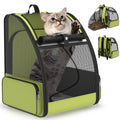 Green Expandable Breathable Mesh Cat Backpack Carrier C360