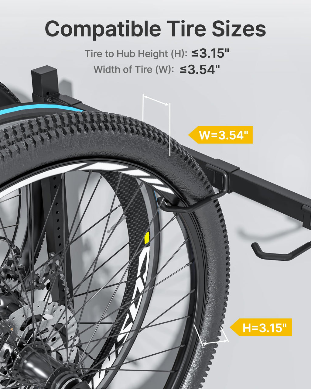 Freestanding Bike Storage Rack with Wheels for 3 Bikes C3648