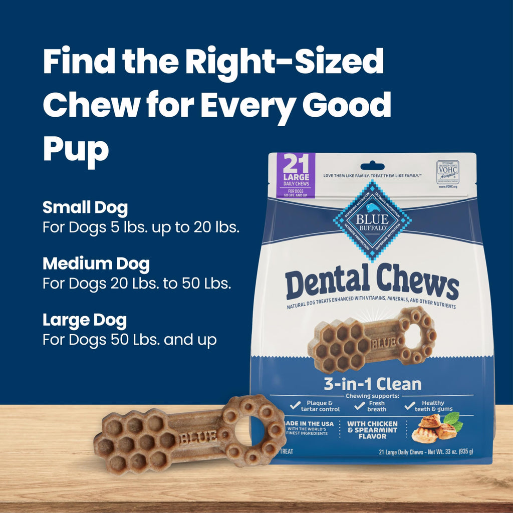 Chicken & Spearmint Large Dental Chews, 33 oz, 21 ct G3971