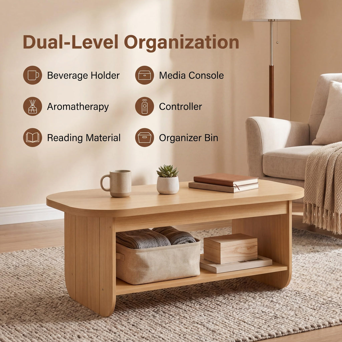 47” Oval Coffee Table L396