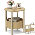 Small Round Side Table with Storage Basket, Set of 2 M905879