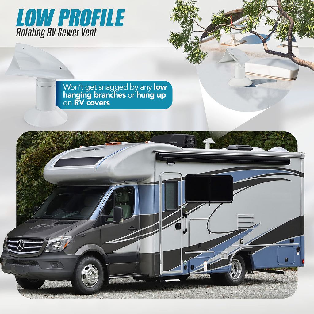 White 1 Pack RV Rotating Sewer Vent H7517