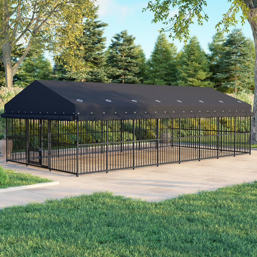 10x20x6.5 FT Outdoor Dog Kennel with Roof P65849