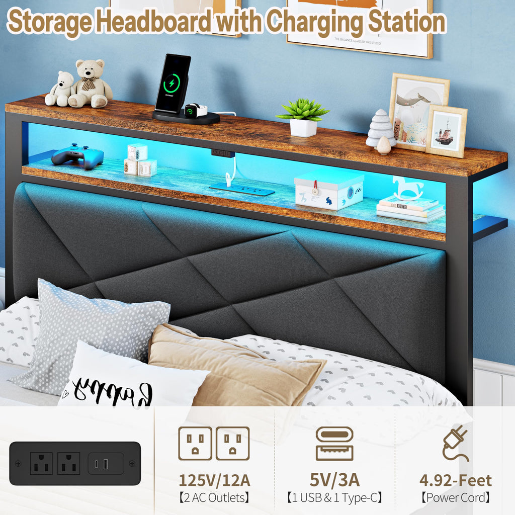 Queen Bed Frame with USB Charging Station G503