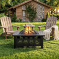 32 Inch Black Wrought Iron Wood Burning Fire Pit L4435