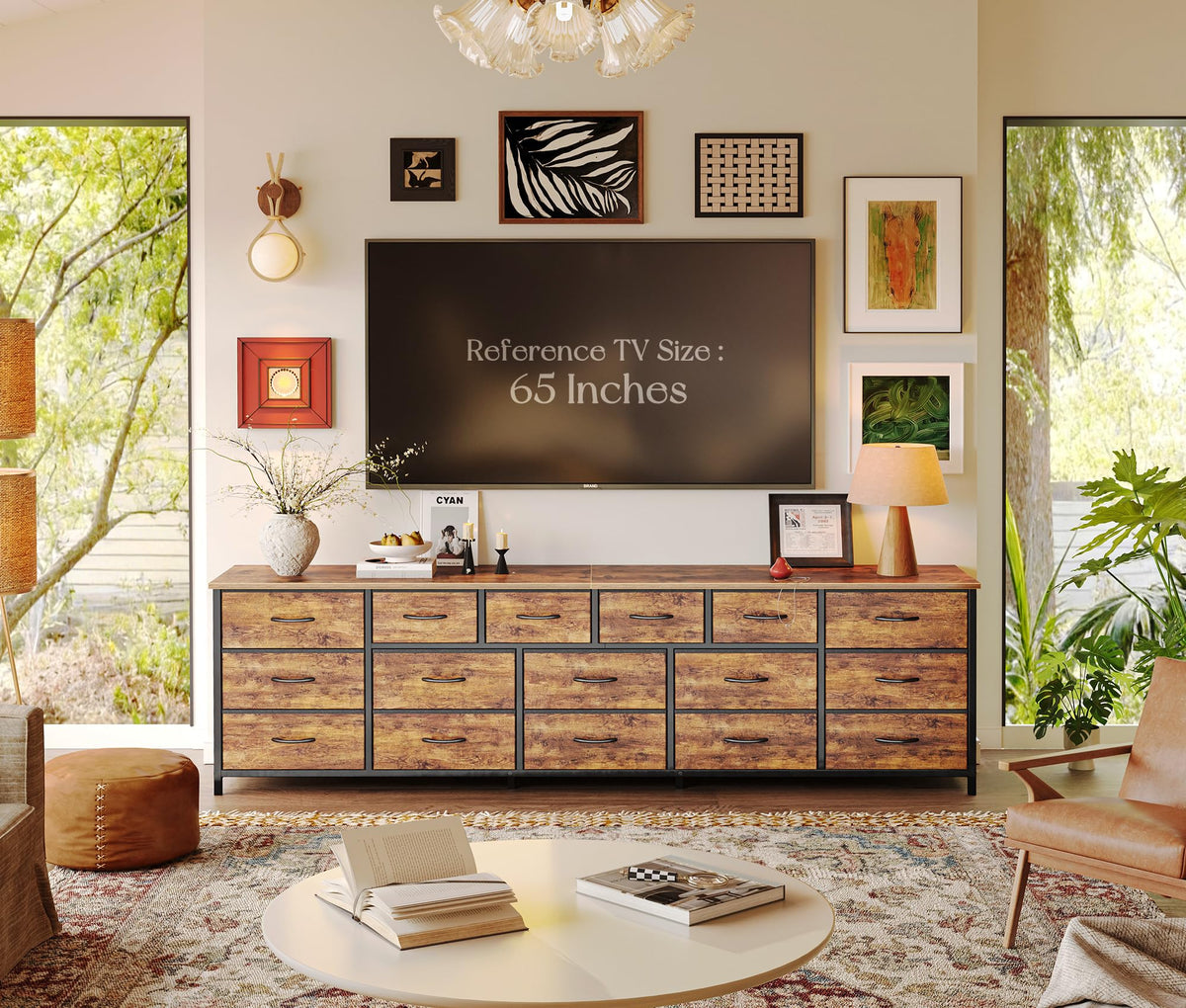 77.6" 16 Drawer Fabric Dresser A8157