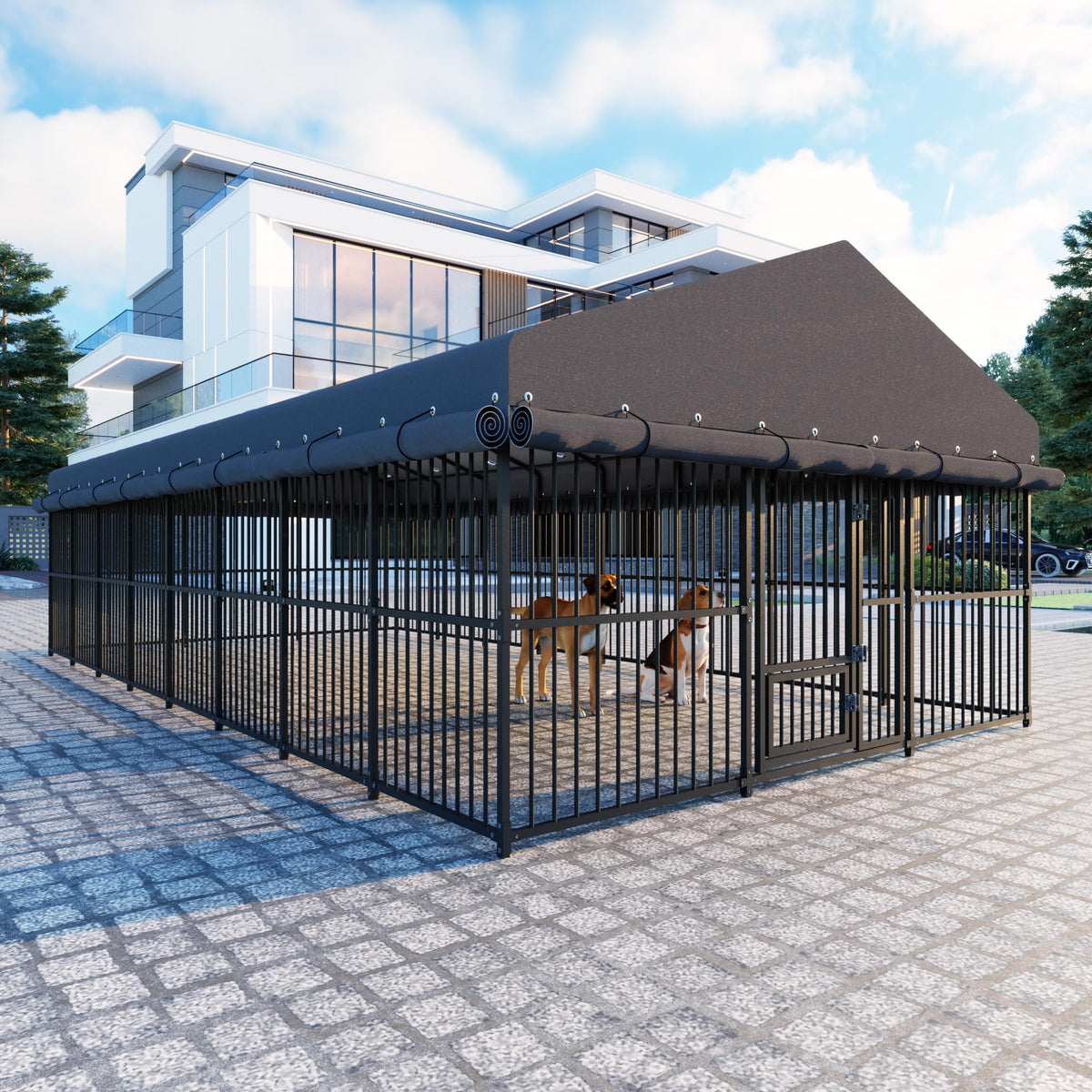 10x20x6.5 FT Outdoor Dog Kennel with Roof P65849