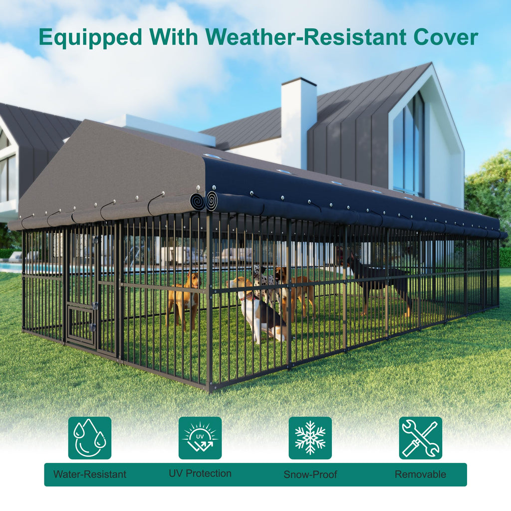 10x20x6.5 FT Outdoor Dog Kennel with Roof P65849