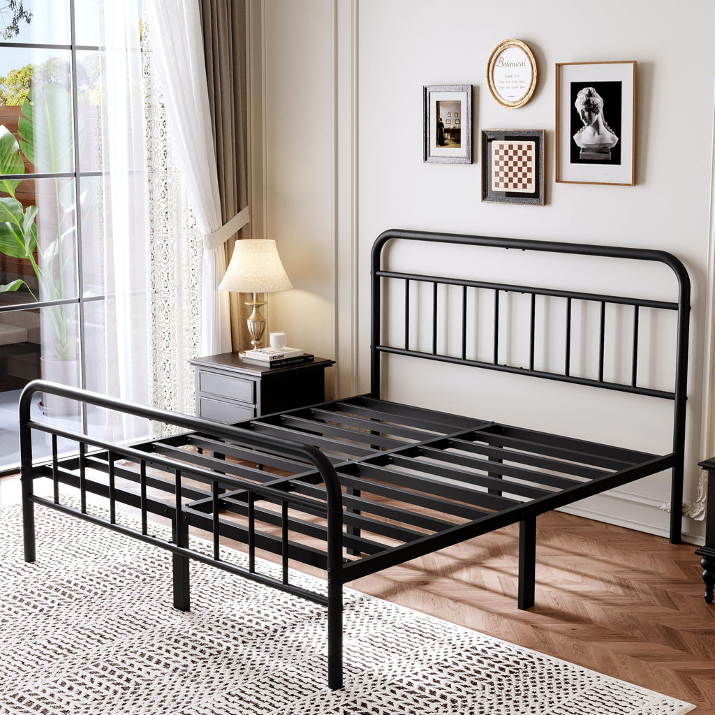 Queen Size Metal Bed Frame with Storage Space I47908