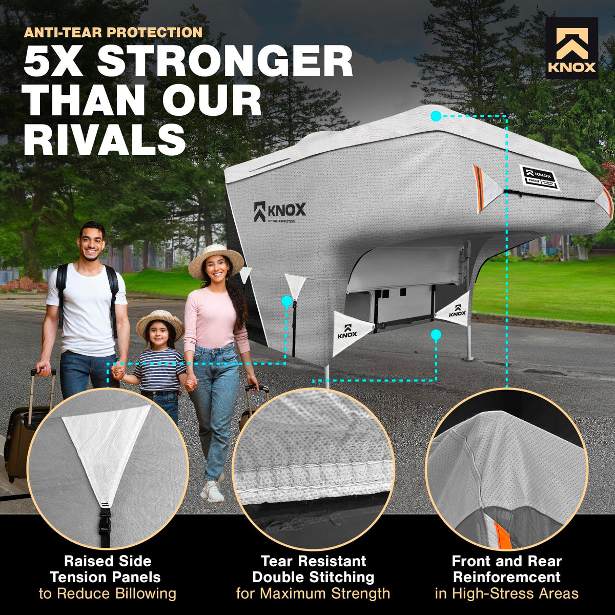 RV Truck Camper Cover with Ladder Cover and Gutter Cover P48334
