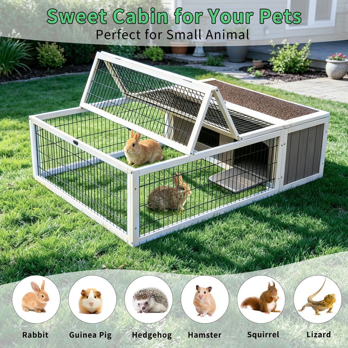 Wooden Rabbit Cage Guinea Pig Enclosure B605
