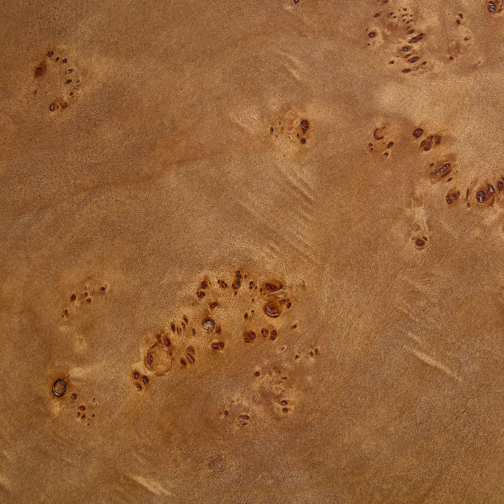 43" Walnut Burl Wood Veneer MDF Coffee Table with Pedestal Y880623