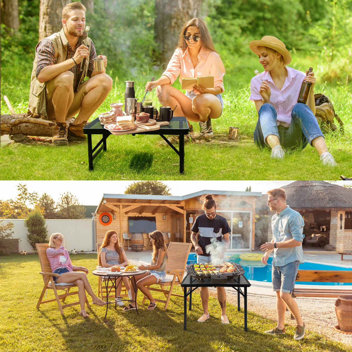 Portable Small Folding Metal Camping Table 23” x 15” A570587