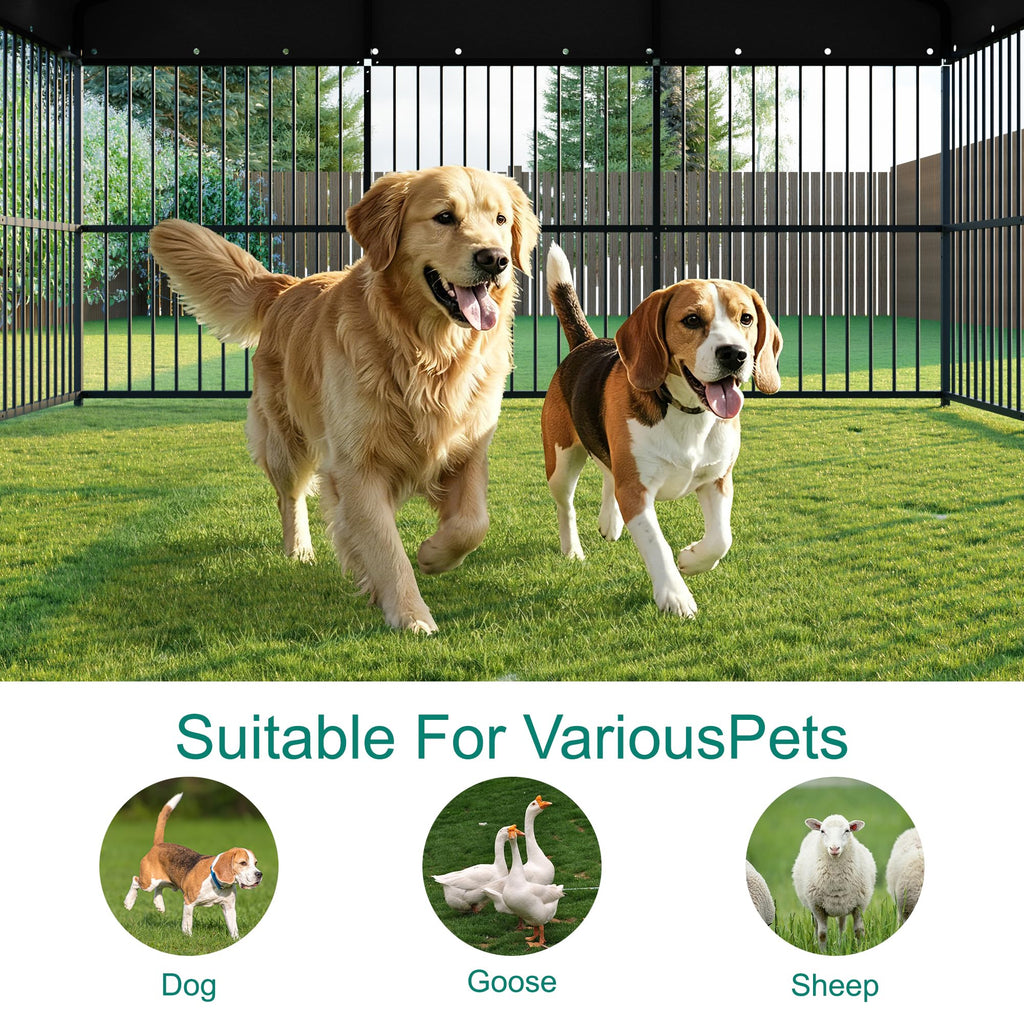 10x20x6.5 FT Outdoor Dog Kennel with Roof P65849