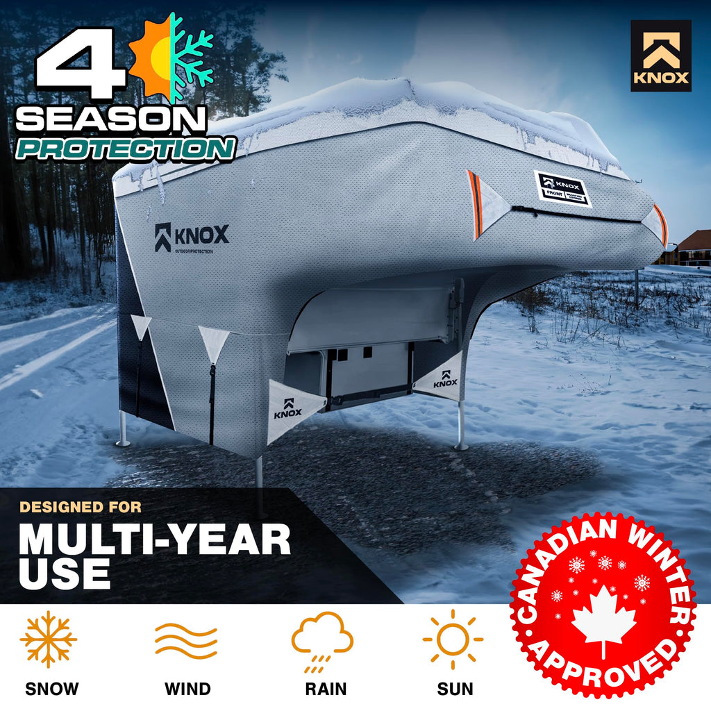 RV Truck Camper Cover with Ladder Cover and Gutter Cover P48334