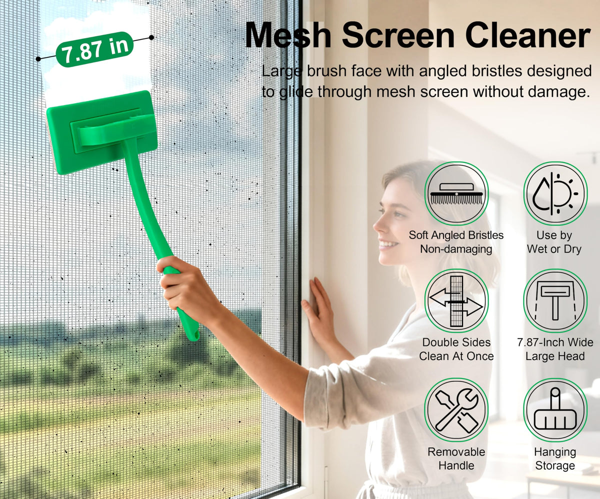 Mesh Screen Cleaner, Detachable Window Screen Cleaning Brush Q291