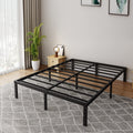 18 Inch Queen Metal Platform Bed Frame Heavy Duty Black H609